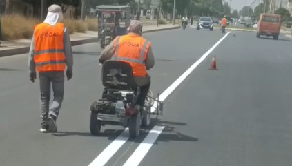 Travaux de marquage routier