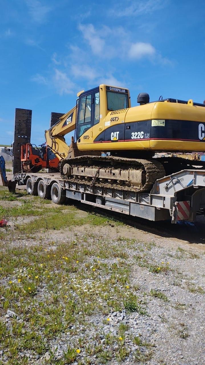 Chargement de ballast par grue ferroviaire