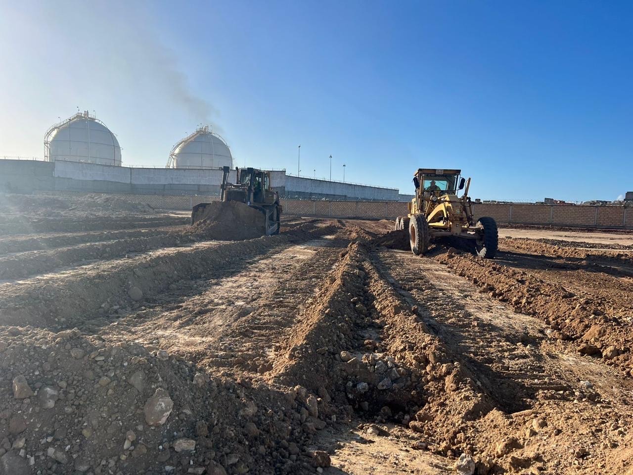 Nivellement d'une plateforme logistique en chantier